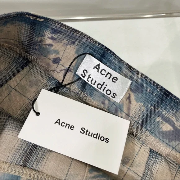 Acne Studios Blue and White Gradient Check Bandeau Blouse - Picture 9 of 12